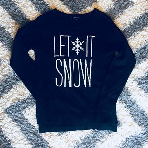 ❄️Let It Snow Black Winter Cozy Christmas Sweater